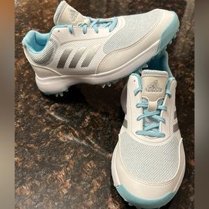 Adidas Tech Response 2.0 Golf Shoes Womens  7  FW6323 White Hazy Sky Silver